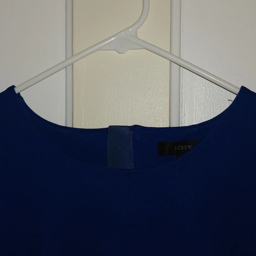 J.Crew‎ Blue Ponte Knit Dress Size 12 Exposed Back Zipper